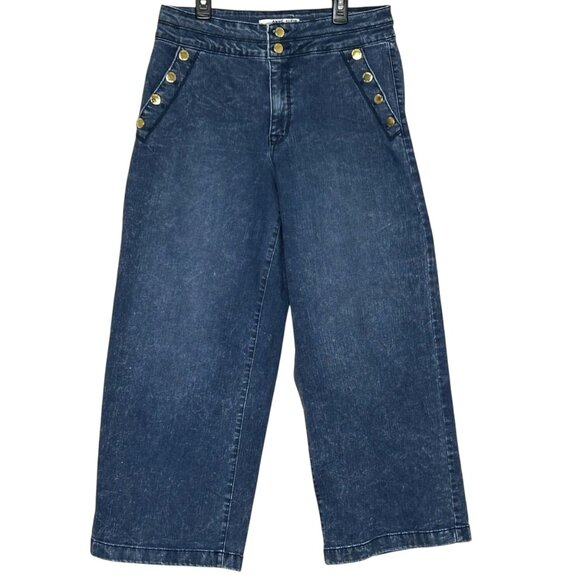 Anne Klein Women's Wide Leg Crop High Rise Blue Jean size 12 - Picture 1 of 16